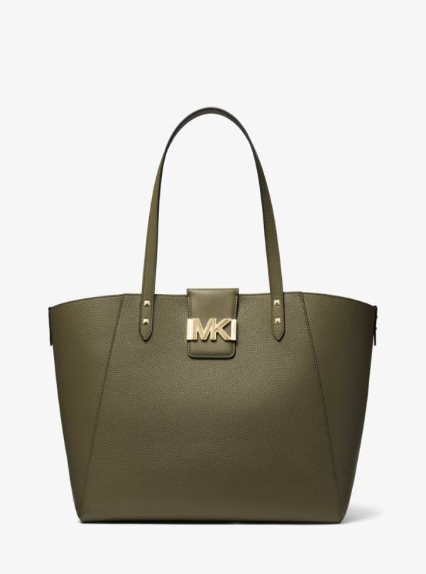 Damske Prenosná Taška Michael Kors Karlie Large Pebbled Leather Olivovo Zelená - Kabelky Michael Kors Akcia | IUADJ-7245